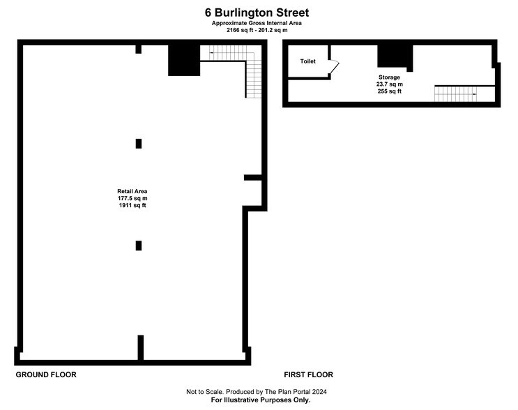 2-6 Burlington St, Chesterfield à louer - Plan d’étage – Image 2 sur 2
