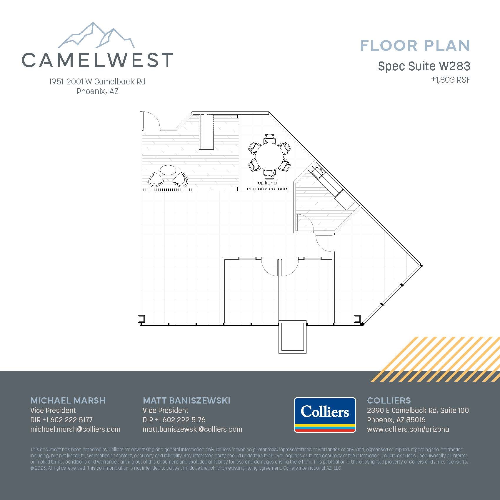 2001 W Camelback Rd, Phoenix, AZ à louer Plan d’étage– Image 1 sur 1