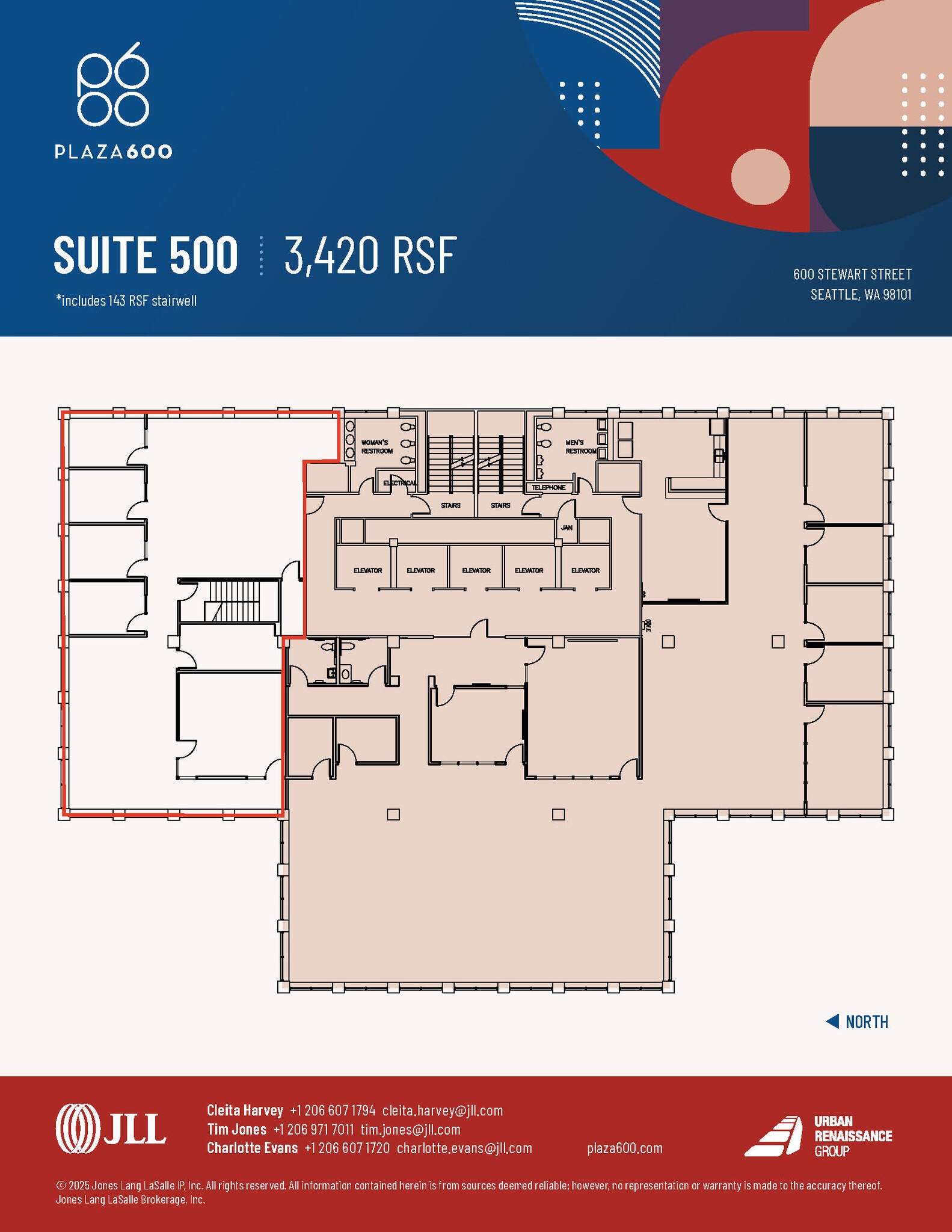 600 Stewart St, Seattle, WA à louer Plan d’étage– Image 1 sur 12