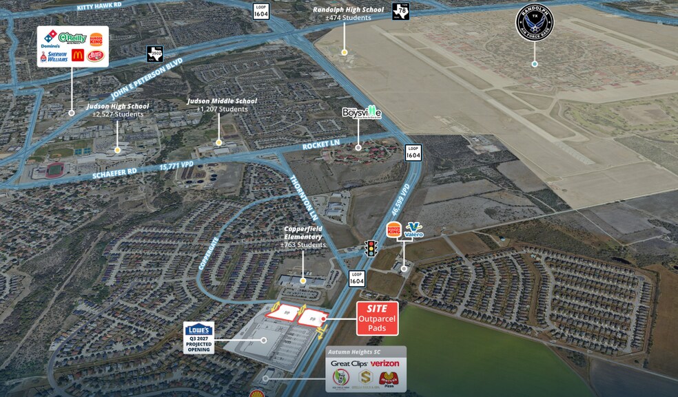 Lowe's Anchored Pad Sites, Converse, TX à vendre - Aérien – Image 2 sur 3