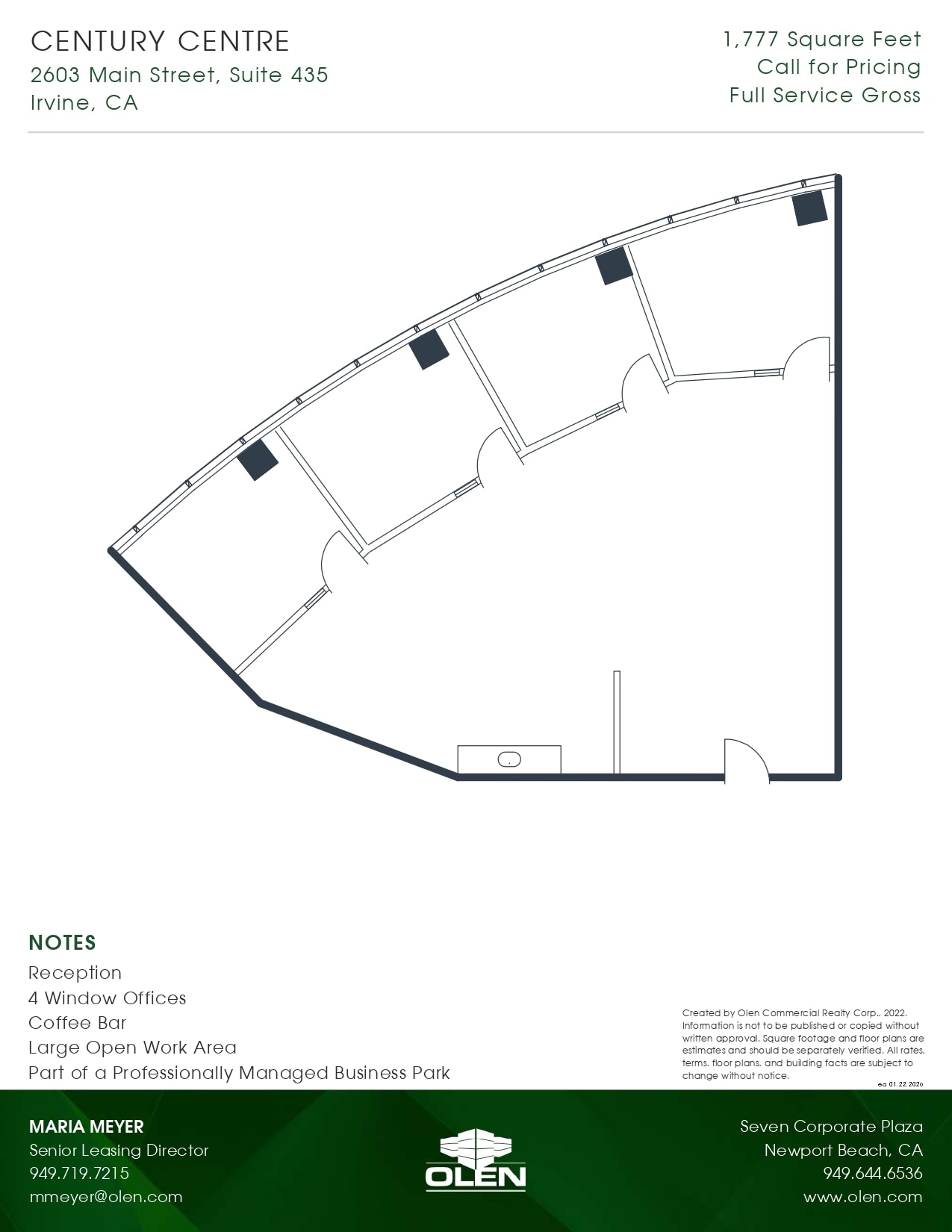 2601-2603 Main St, Irvine, CA à louer Plan d’étage– Image 1 sur 1