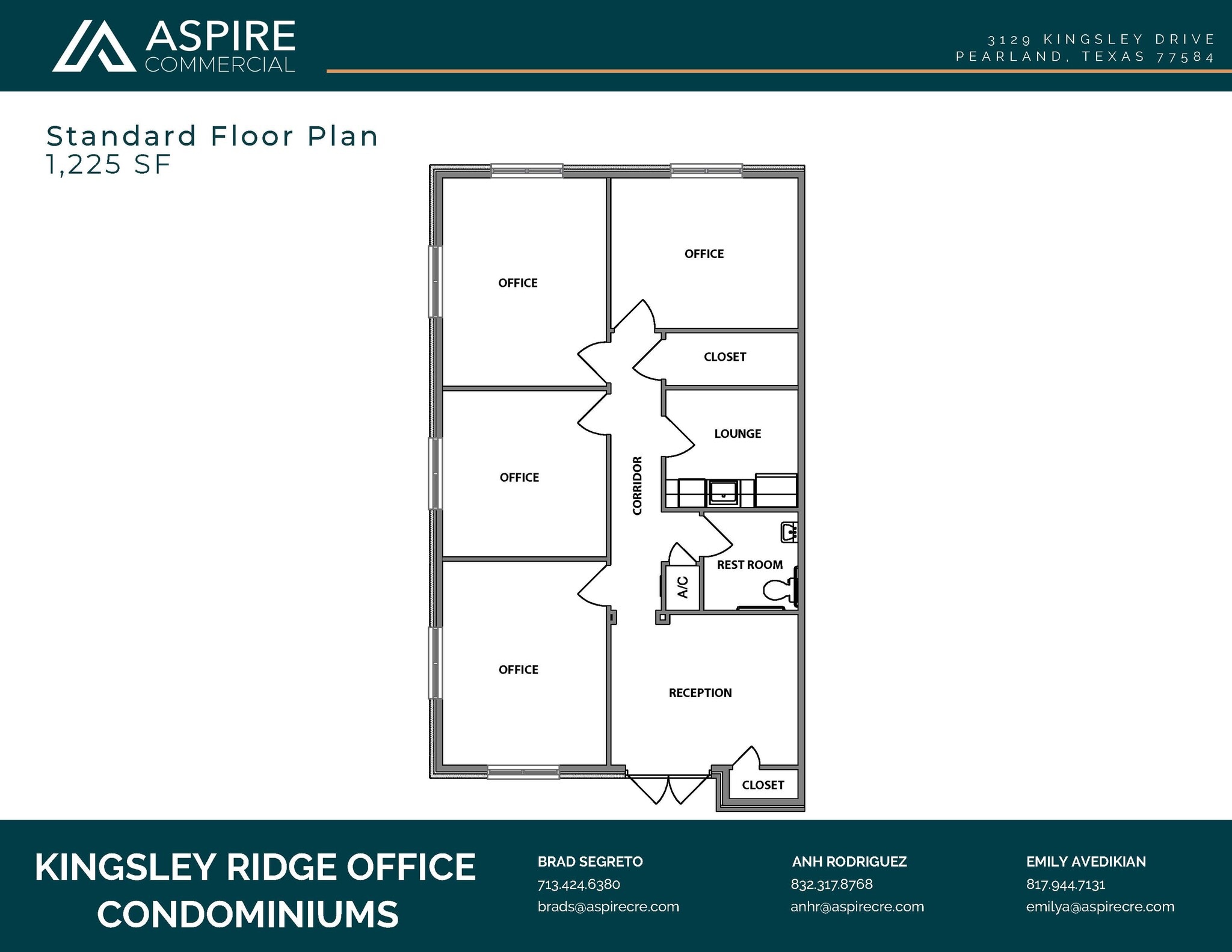 3129 Kingsley Dr, Pearland, TX à louer Plan d’étage– Image 1 sur 2