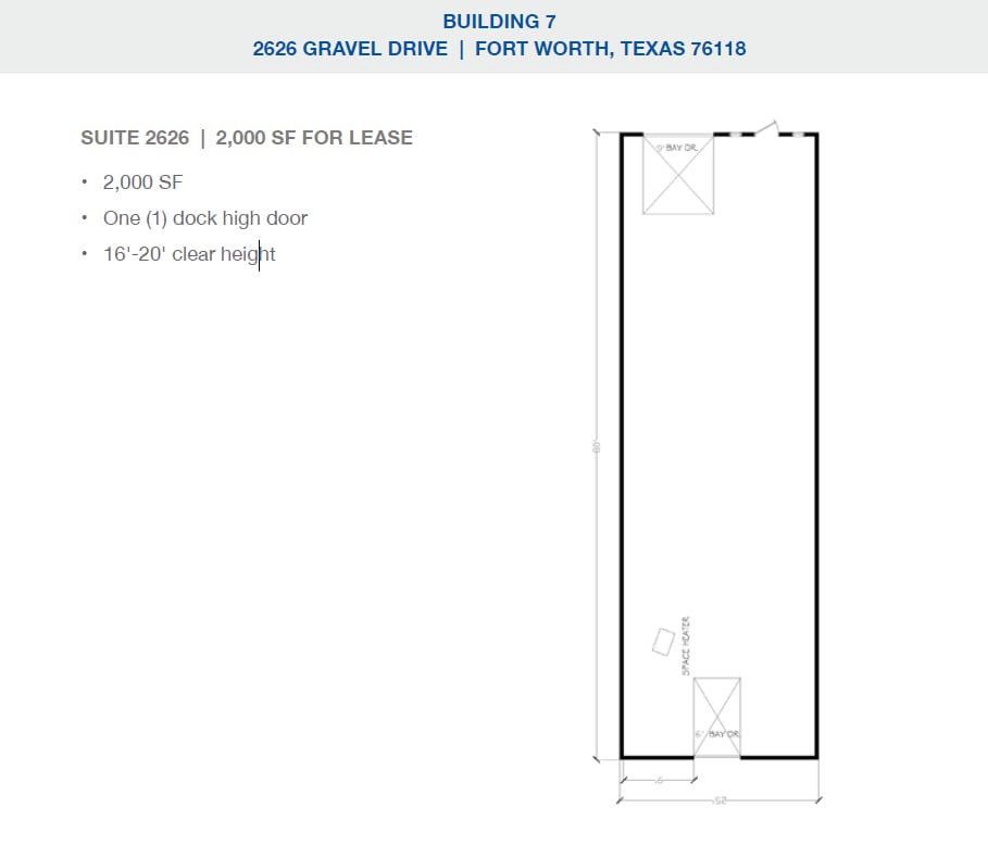 2501-2519 Gravel Dr, Fort Worth, TX à louer Plan d’étage– Image 1 sur 1