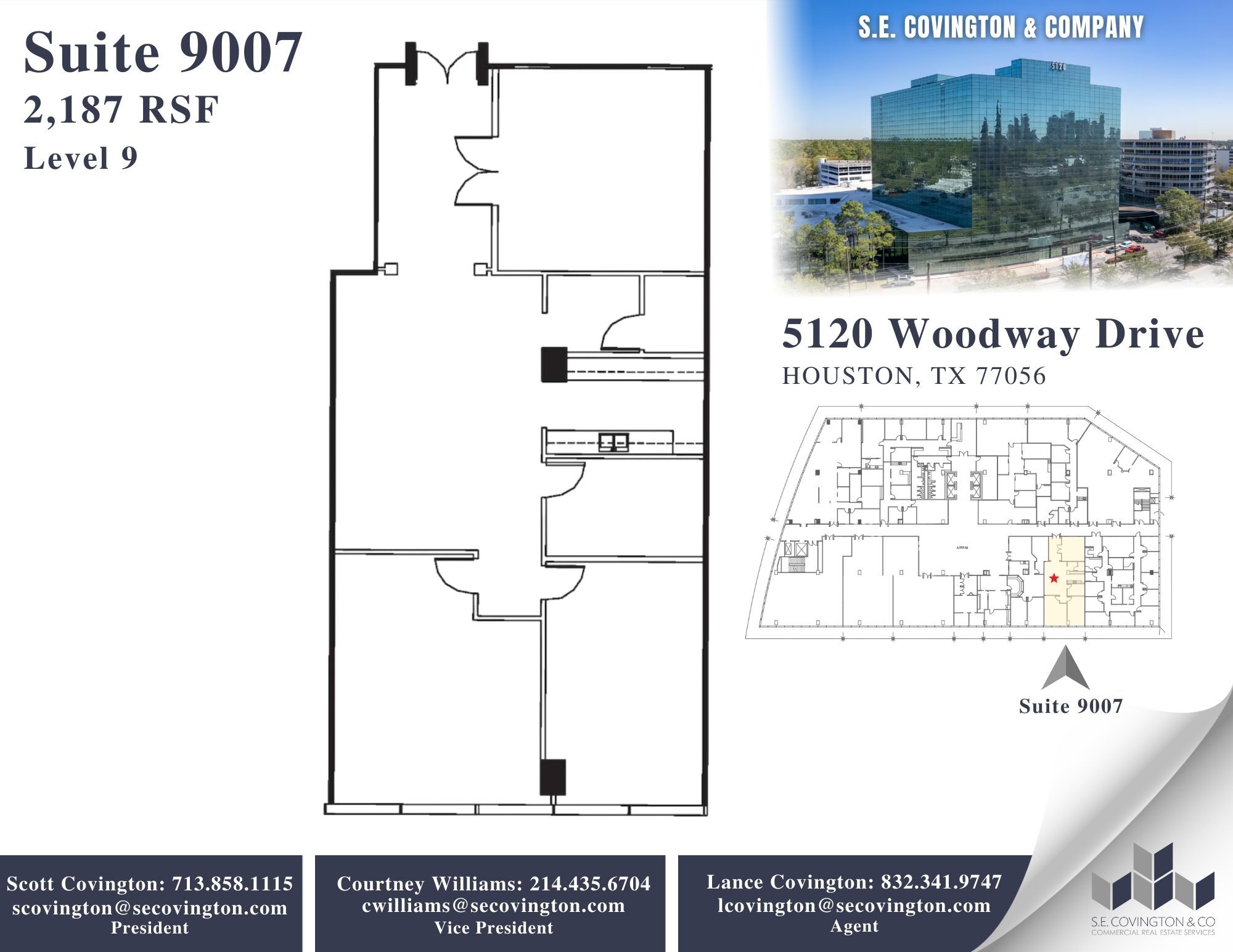 5120 Woodway Dr, Houston, TX à louer Plan d’étage– Image 1 sur 2