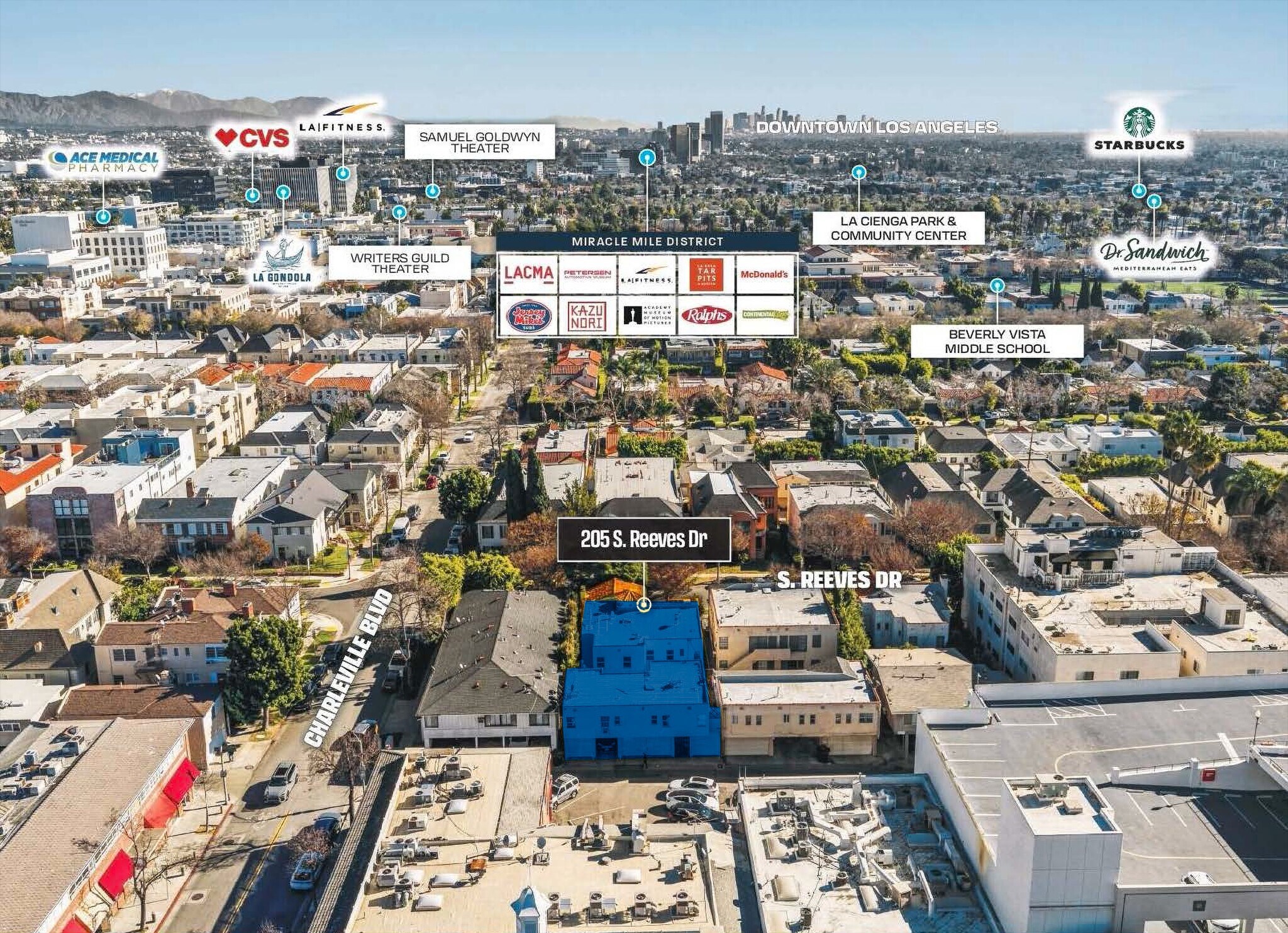 205 S Reeves Dr, Beverly Hills, CA à vendre Aérien– Image 1 sur 15