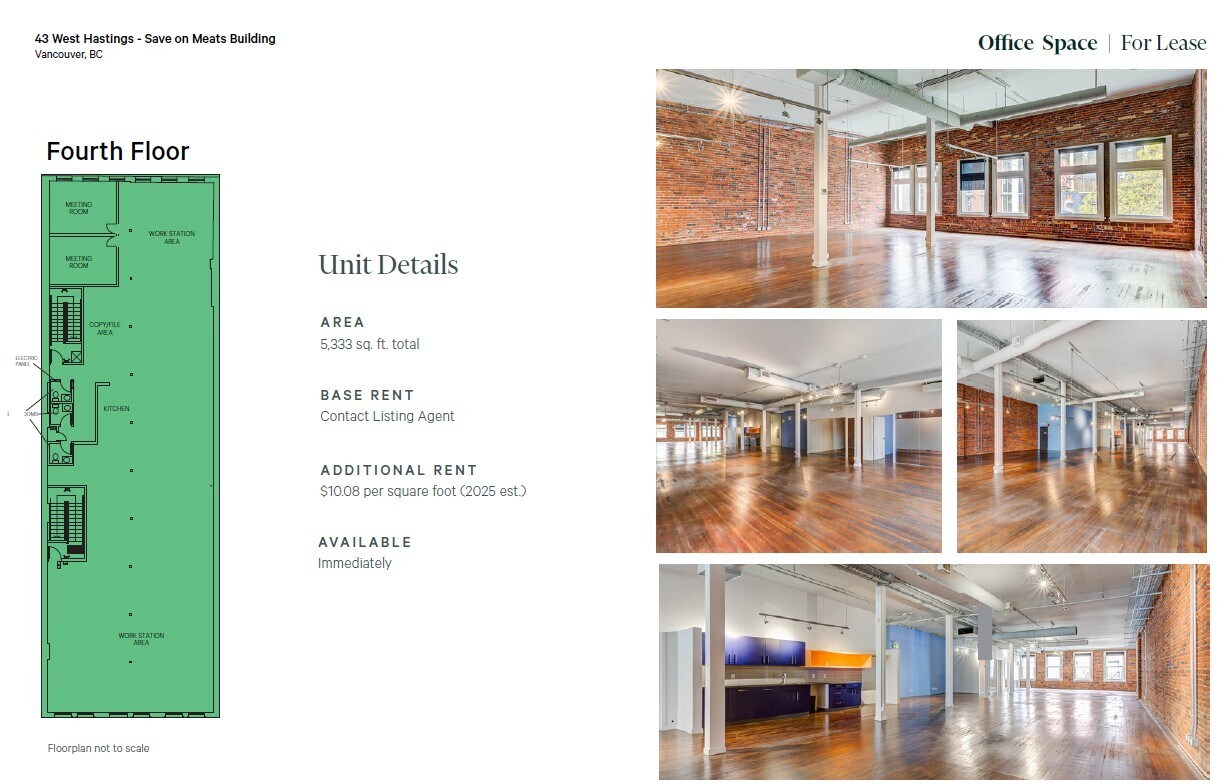 43 W Hastings St, Vancouver, BC à louer Plan d’étage– Image 1 sur 1