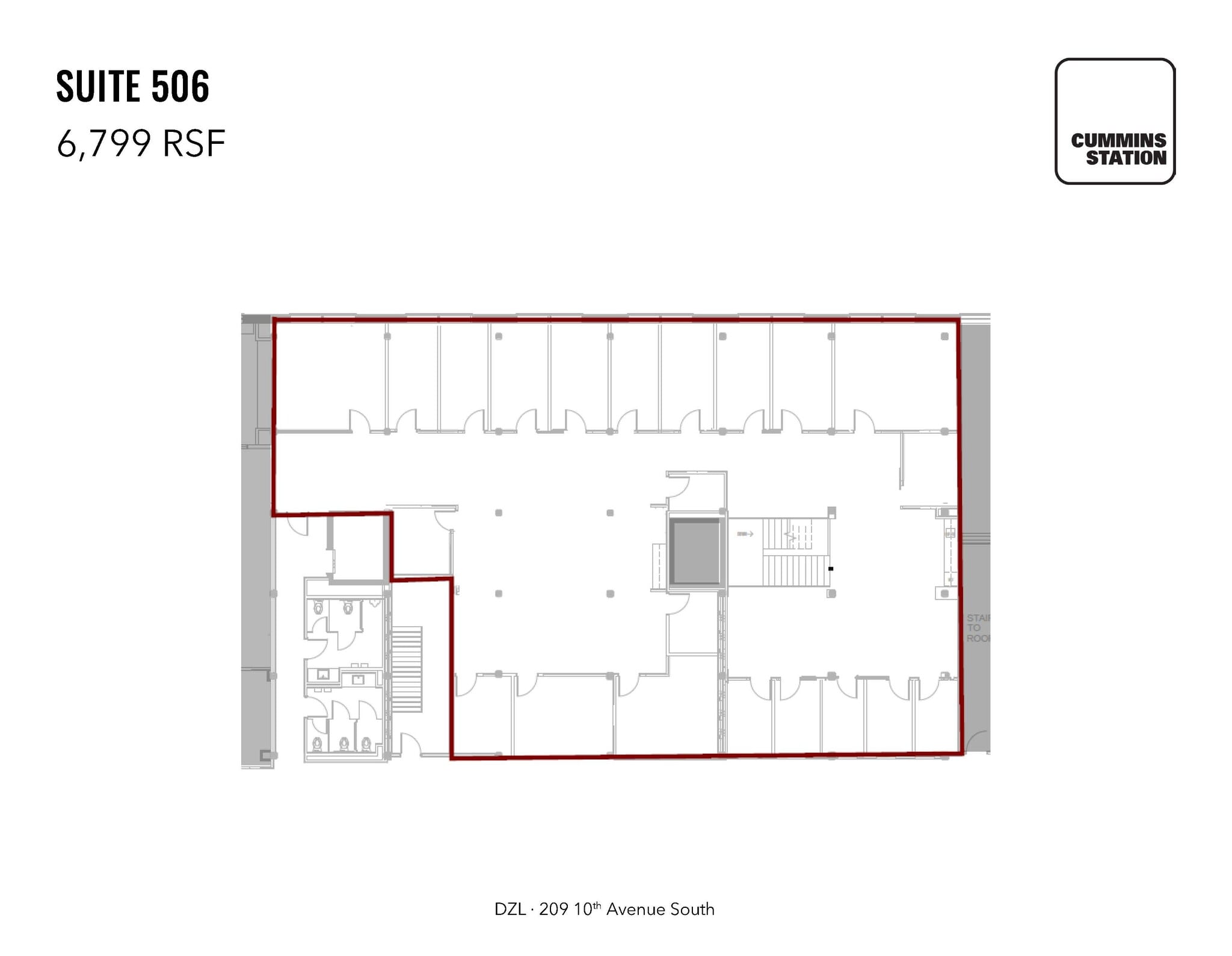 209 10th Ave S, Nashville, TN à louer Plan d’étage– Image 1 sur 1