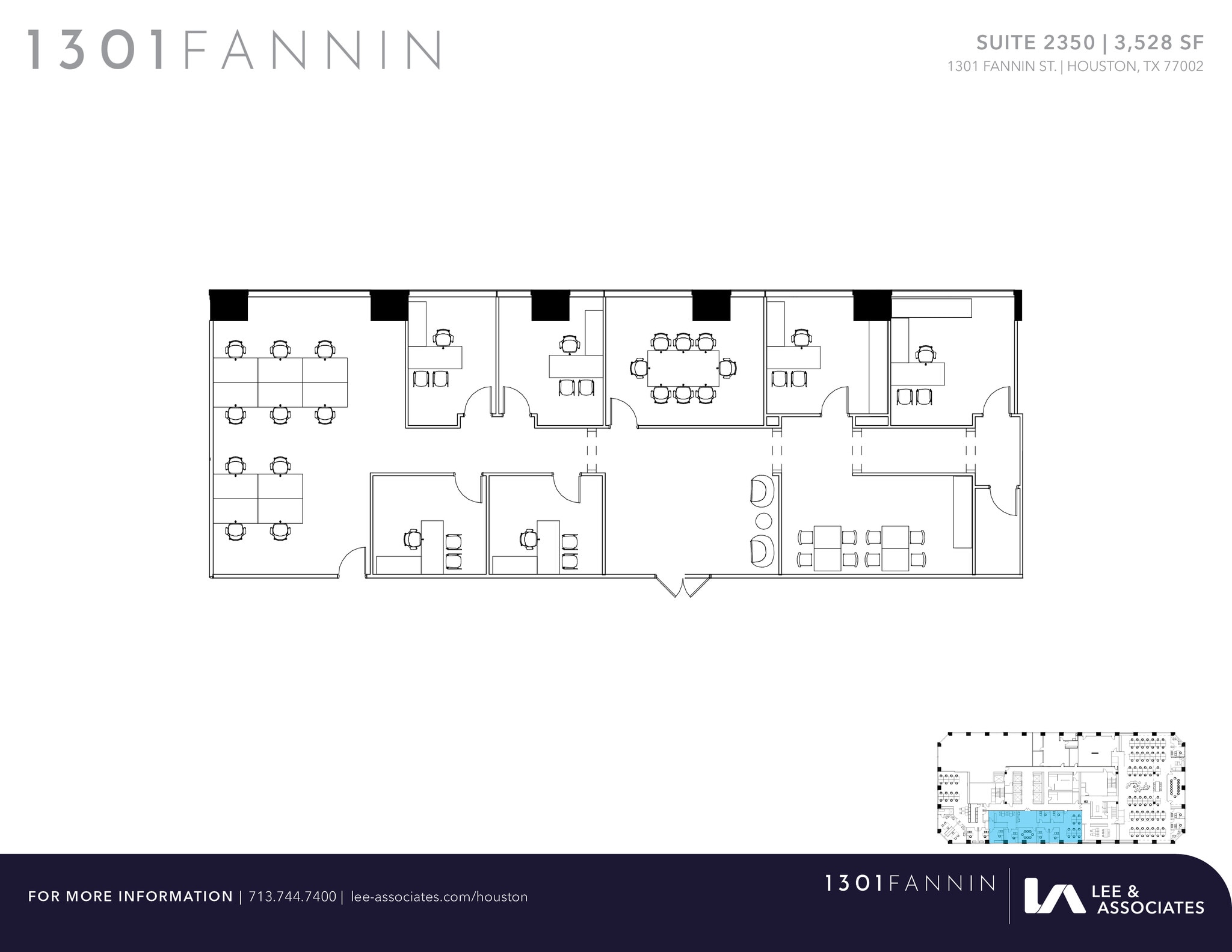 1301 Fannin St, Houston, TX à louer Plan d’étage– Image 1 sur 1