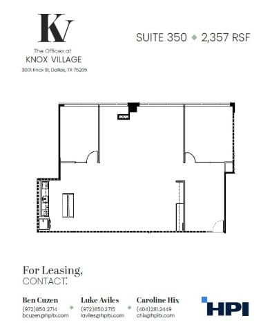 3001-3003 Knox St, Dallas, TX à louer Plan d’étage– Image 1 sur 1