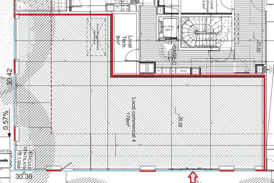 Local commercial dans Asnières-sur-Seine à louer - Plan d’étage – Image 2 sur 5