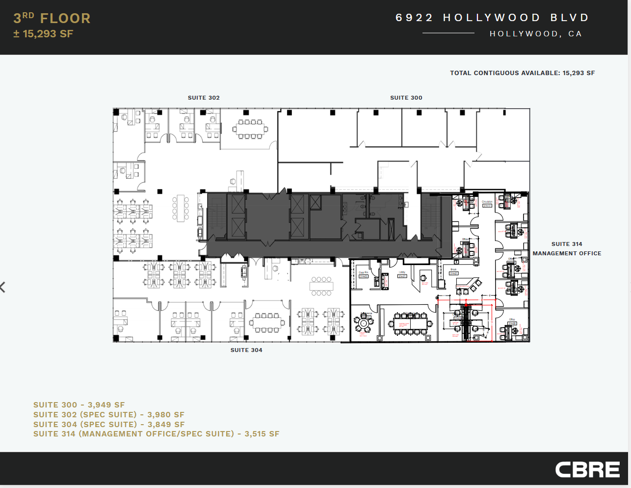 6922 Hollywood Blvd, Los Angeles, CA à louer Plan d’étage– Image 1 sur 1