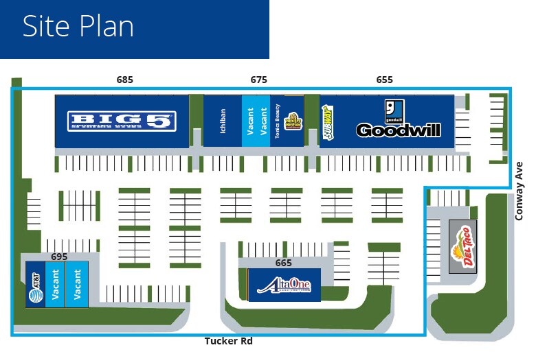645-695 Tucker Rd, Tehachapi, CA à louer - Plan de site – Image 2 sur 8