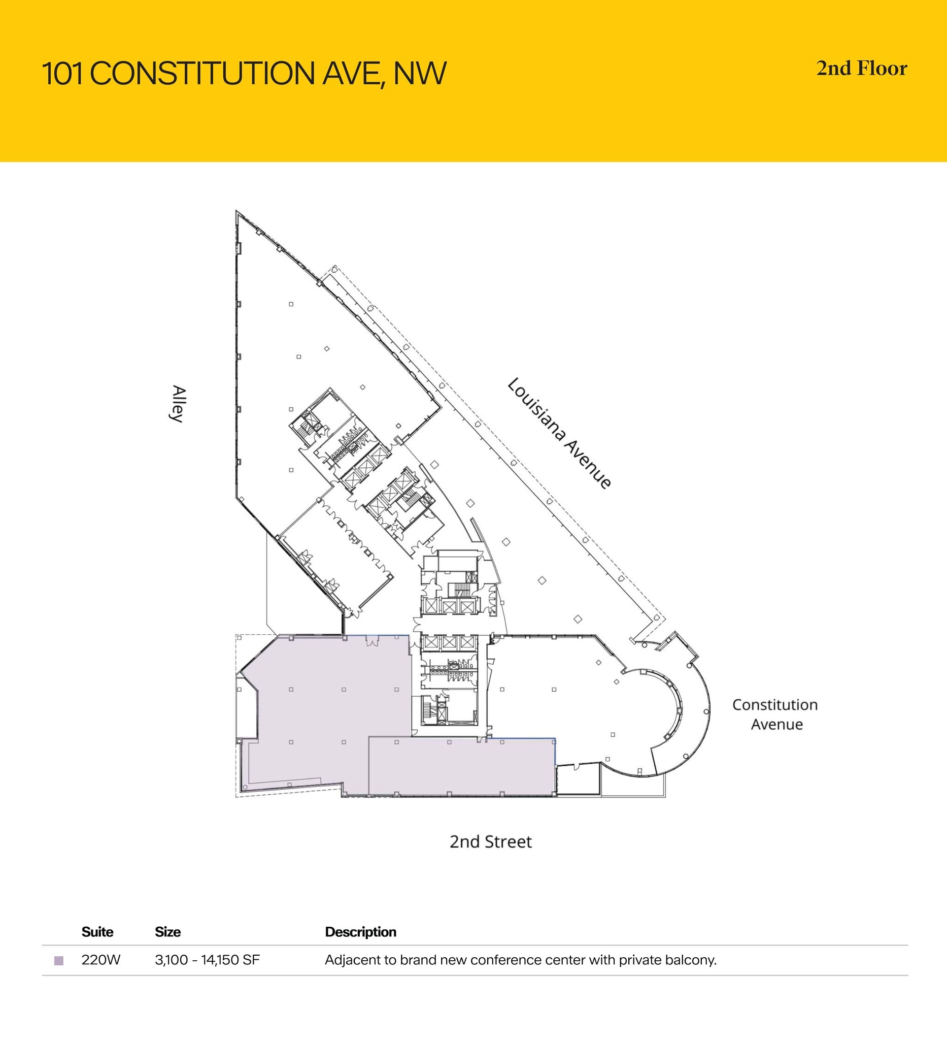 101 Constitution Ave NW, Washington, DC à louer Plan d’étage– Image 1 sur 2