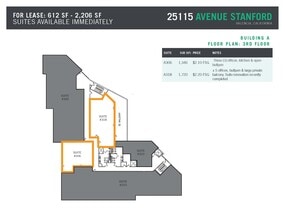 25115 Avenue Stanford, Valencia, CA à louer Plan d’étage– Image 2 sur 7