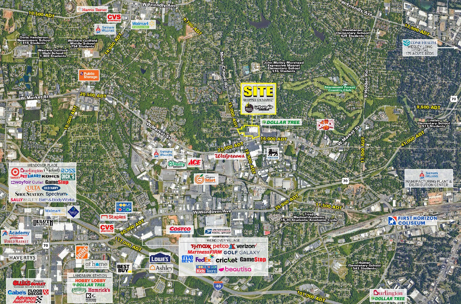 4640-4648 W Market St, Greensboro, NC à louer Aérien– Image 1 sur 5