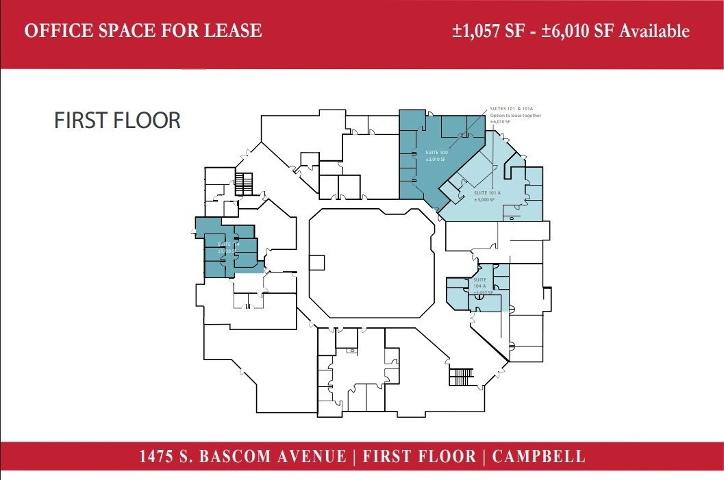 1475 S Bascom Ave, Campbell, CA à louer Plan d’étage– Image 1 sur 1