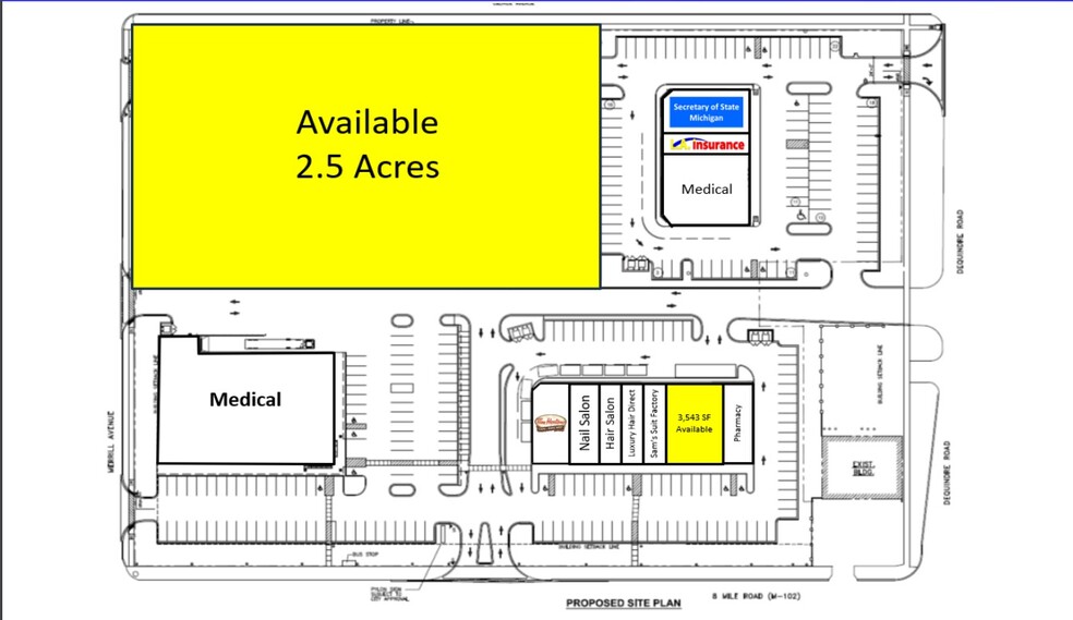 8 Mile Rd, Hazel Park, MI à louer - Plan de site – Image 1 sur 2