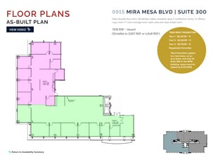 9915 mira mesa Blvd, San Diego, CA à louer Plan d’étage– Image 2 sur 2