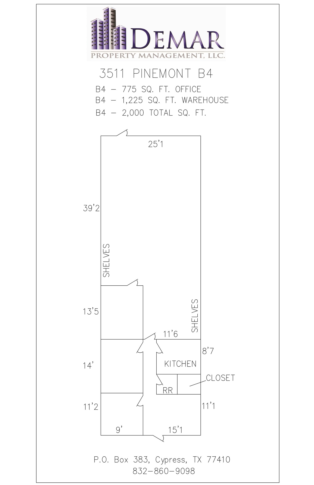 3511 Pinemont Dr, Houston, TX à louer Plan de site– Image 1 sur 1