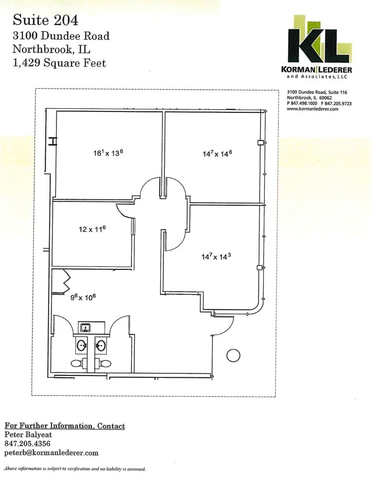 3100 Dundee Rd, Northbrook, IL à louer Plan d’étage– Image 1 sur 1