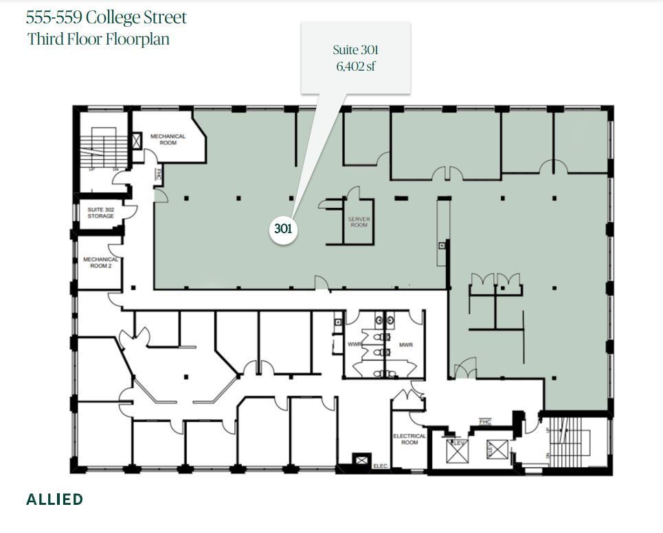 559-563 College St, Toronto, ON à louer Plan d’étage– Image 1 sur 1