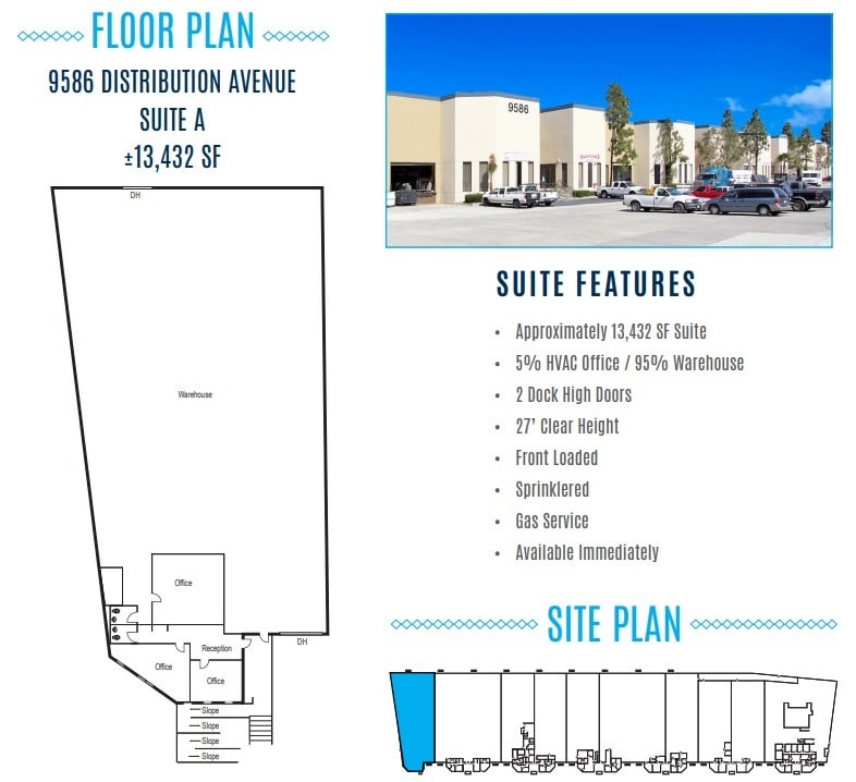 9586 Distribution Ave, San Diego, CA à louer Plan d’étage– Image 1 sur 1