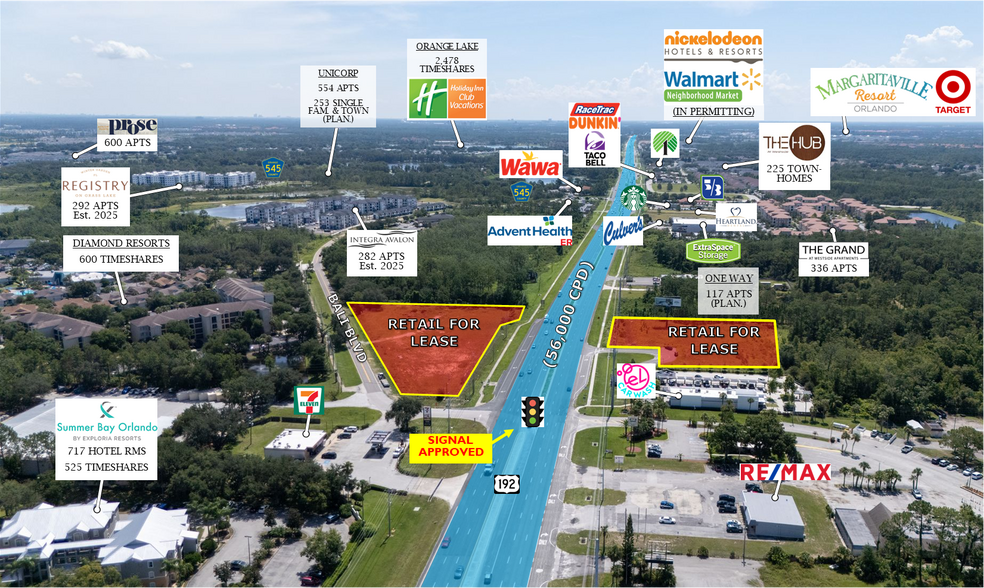 US 192 (W Irlo Bronson Memorial Hwy), Kissimmee, FL à louer - Aérien – Image 1 sur 3