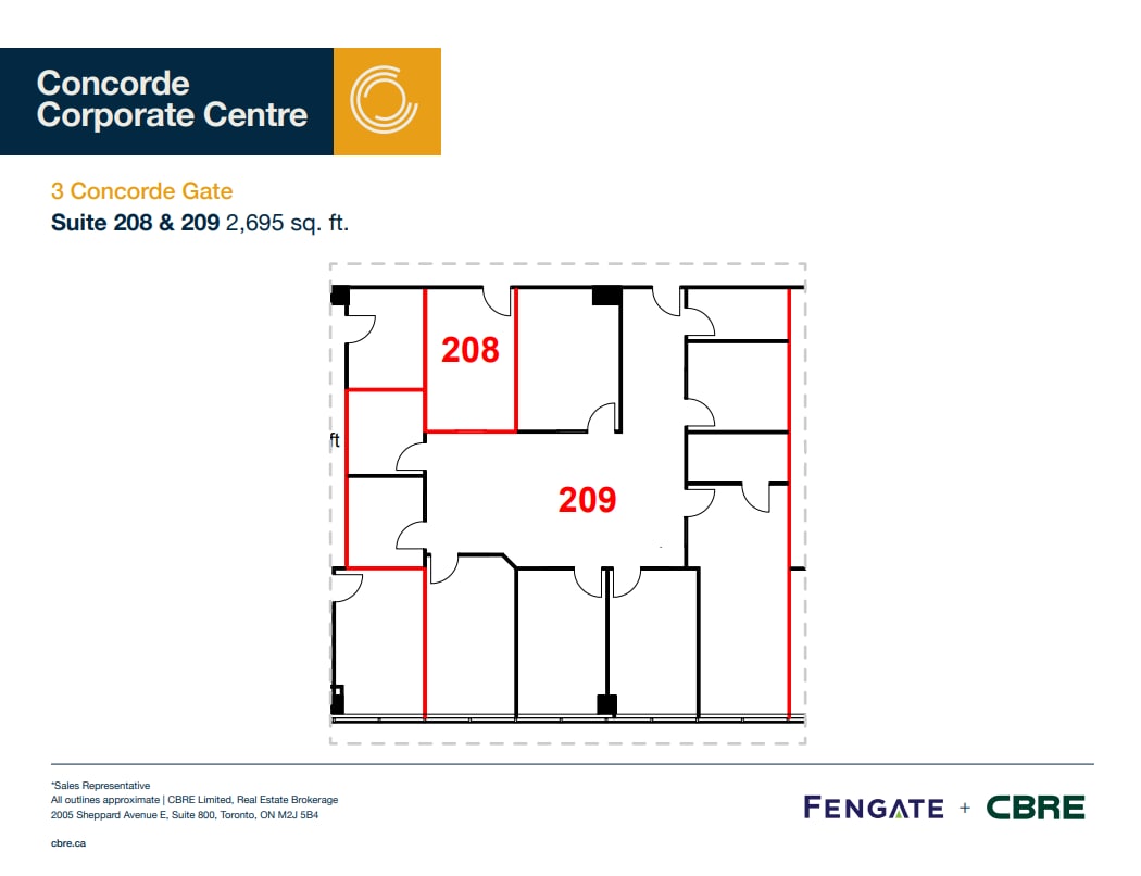 3 Concorde Gate, Toronto, ON à louer Plan d’étage– Image 1 sur 1