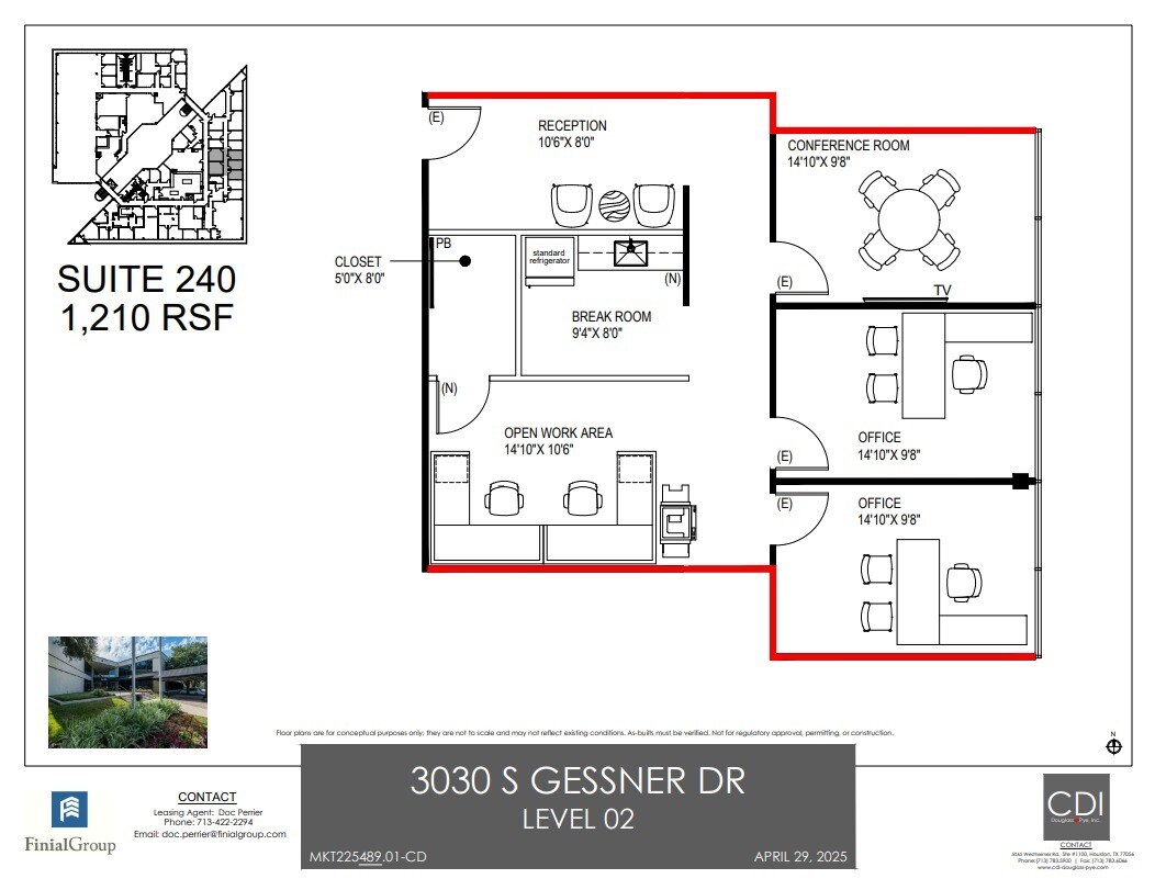3030 S Gessner Rd, Houston, TX à louer Plan d’étage– Image 1 sur 1