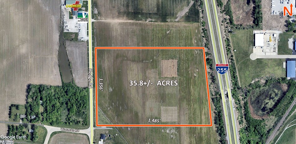 Hedge 35.8 Acre Development, Roxana, IL à vendre Photo de l’immeuble– Image 1 sur 3
