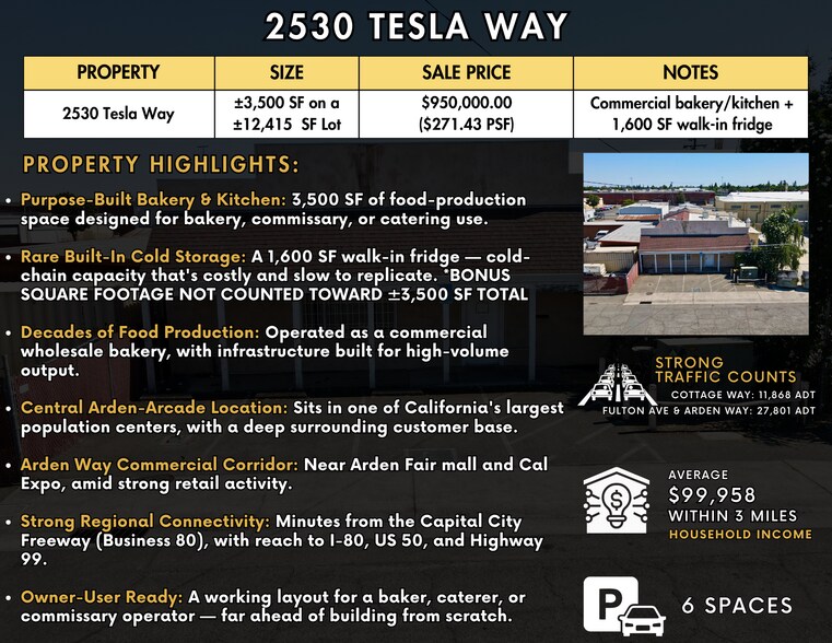 2530 Tesla Way, Sacramento, CA à vendre - Photo de l’immeuble – Image 2 sur 8