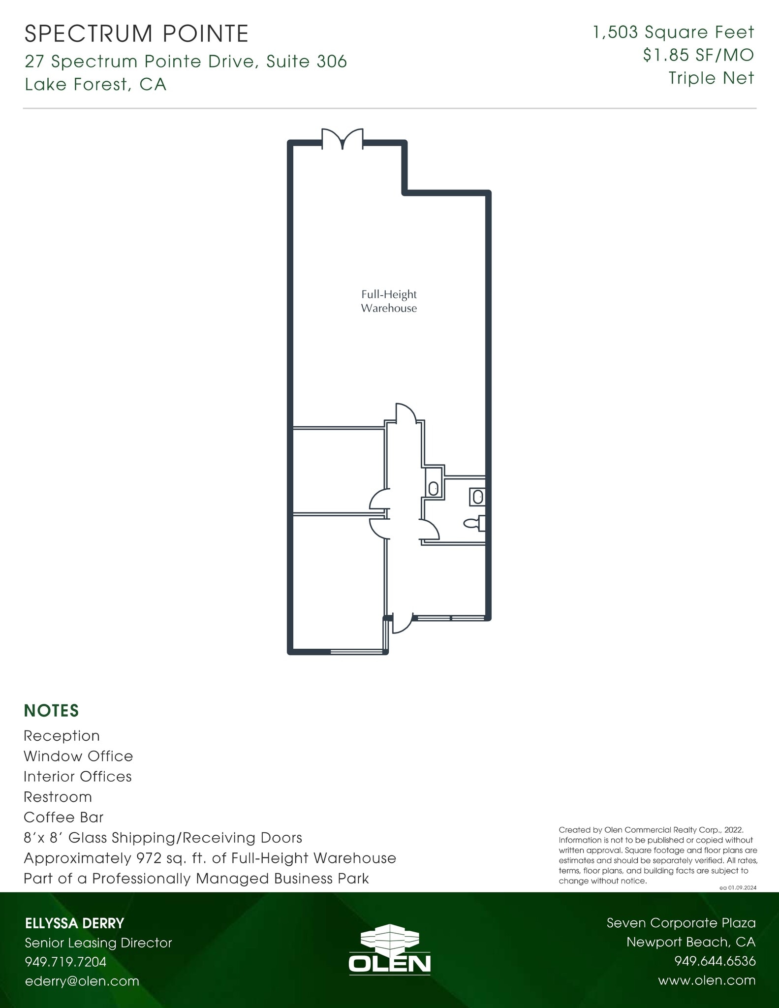 27 Spectrum Pointe Dr, Lake Forest, CA à louer Plan d’étage– Image 1 sur 1