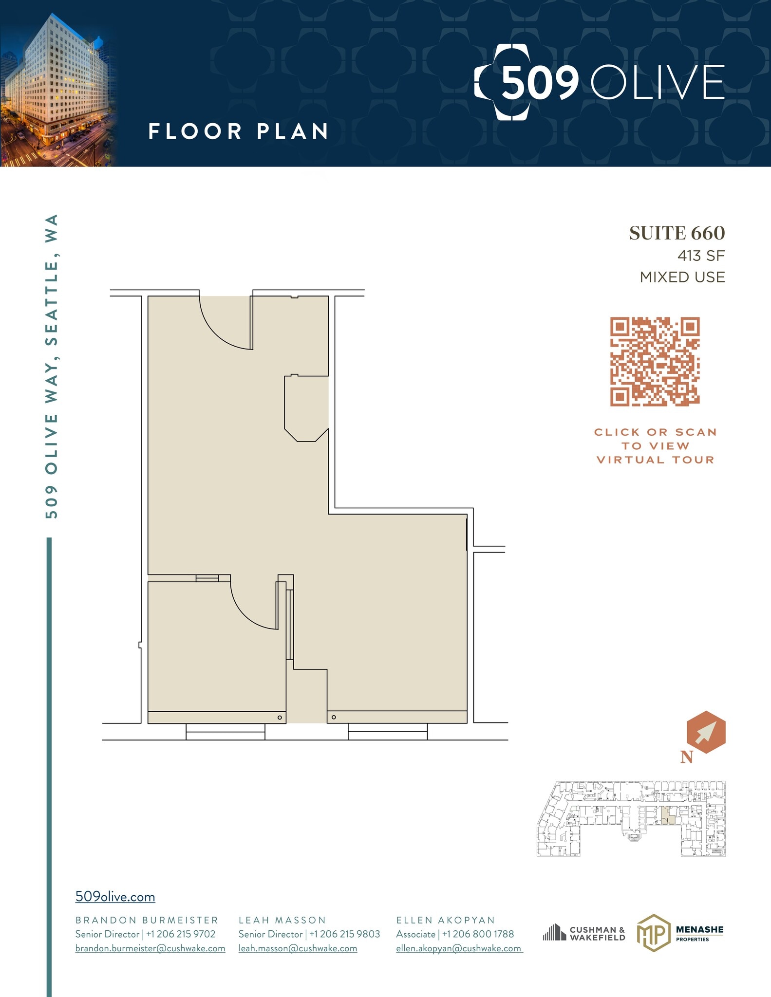 509 Olive Way, Seattle, WA à louer Plan de site– Image 1 sur 1