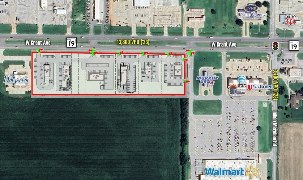 2008 W Grant Ave, Pauls Valley, OK à vendre - Aérien – Image 2 sur 3