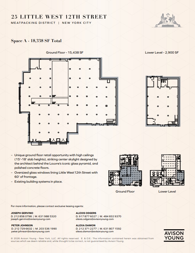 416 W 13th St, New York, NY à louer Plan d’étage– Image 1 sur 8