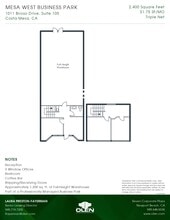 1011 BRIOSO DR, Costa Mesa, CA à louer Plan d’étage– Image 1 sur 1