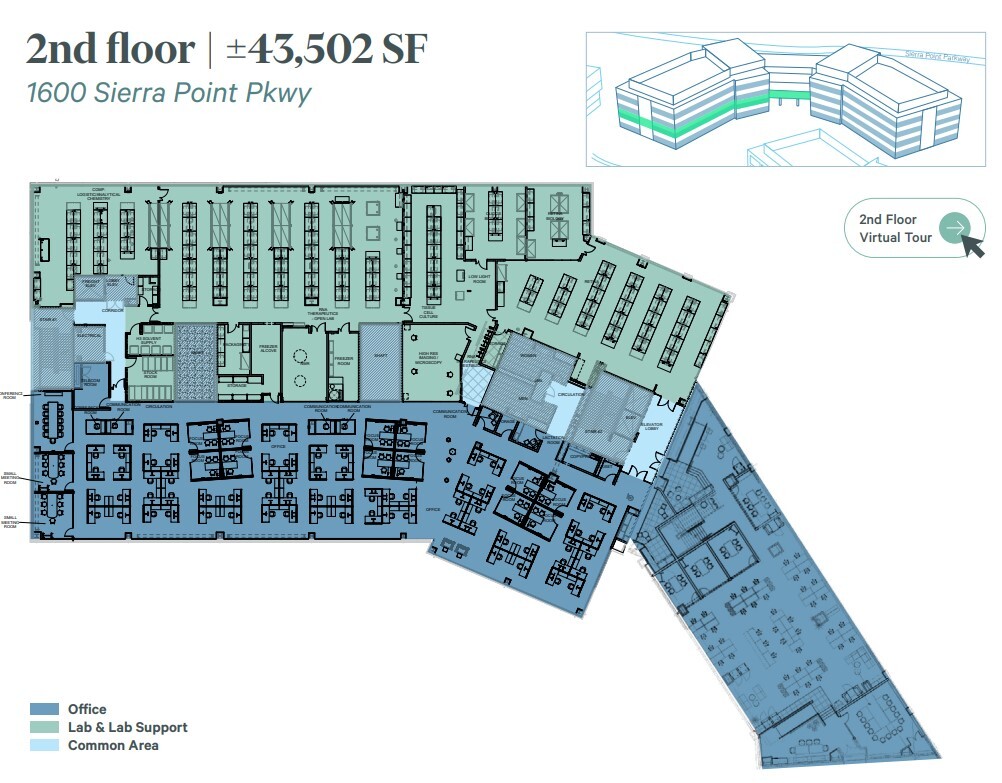 1600 Sierra Point Pky, Brisbane, CA à louer Plan d’étage– Image 1 sur 1