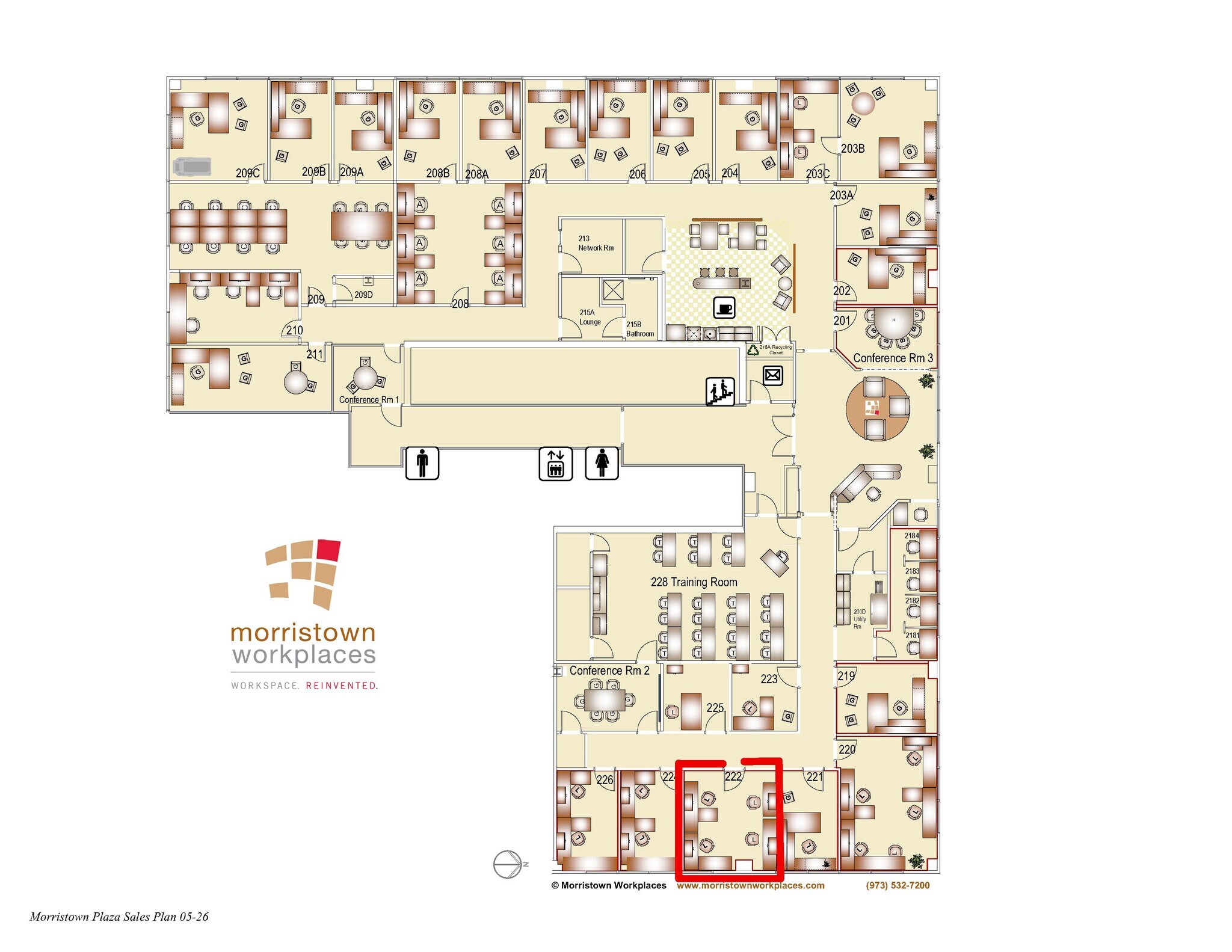 163 Madison Ave, Morristown, NJ à louer Plan d’étage– Image 1 sur 1