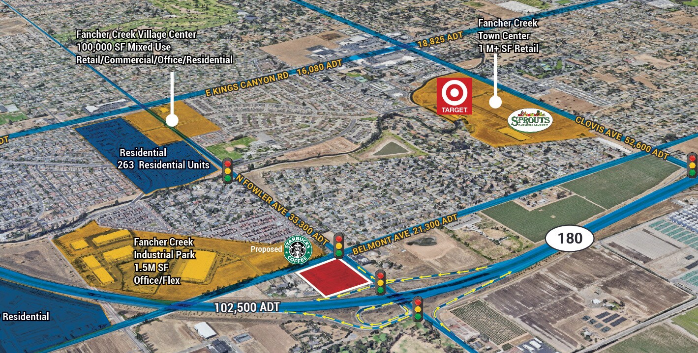 E Belmont Ave, Fresno, CA à louer Aérien– Image 1 sur 10