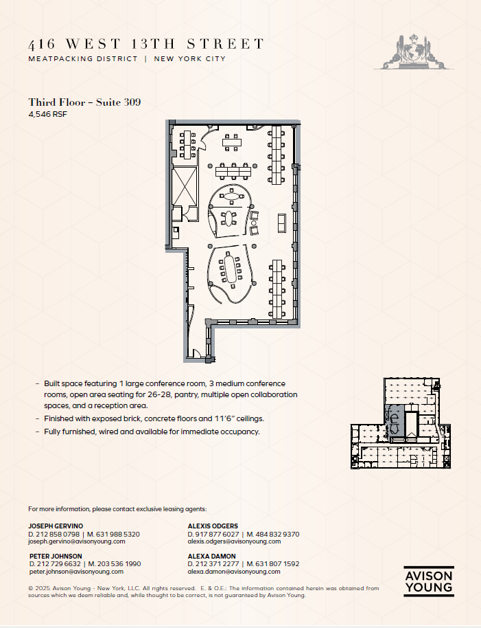 416 W 13th St, New York, NY à louer Plan d’étage– Image 1 sur 7