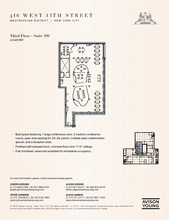 416 W 13th St, New York, NY à louer Plan d’étage– Image 1 sur 7