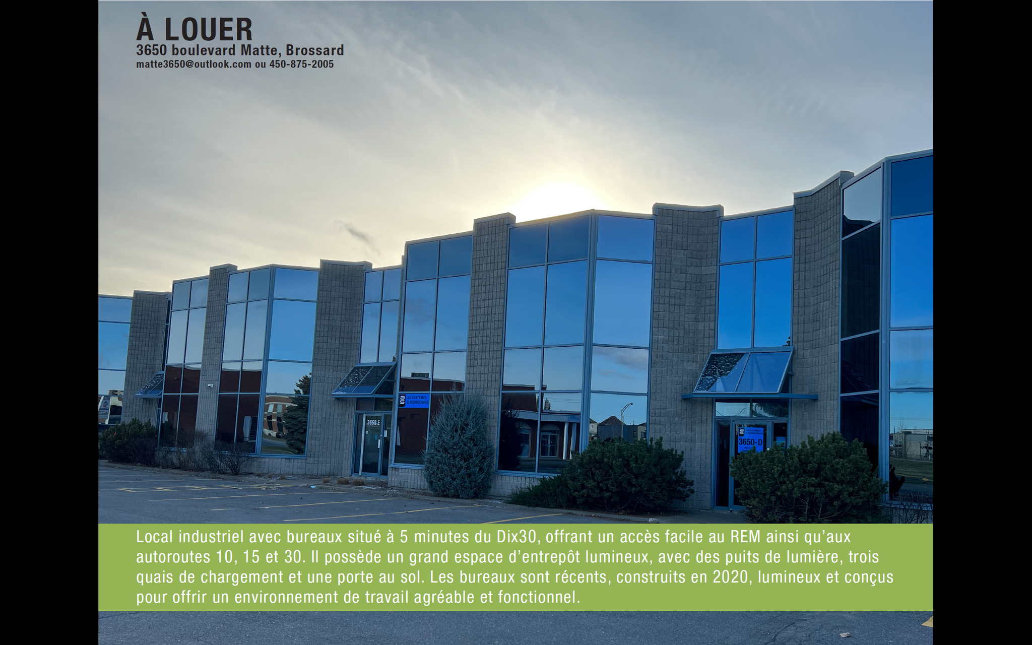 3650 Boul Matte, Brossard, QC à louer Photo principale– Image 1 sur 11