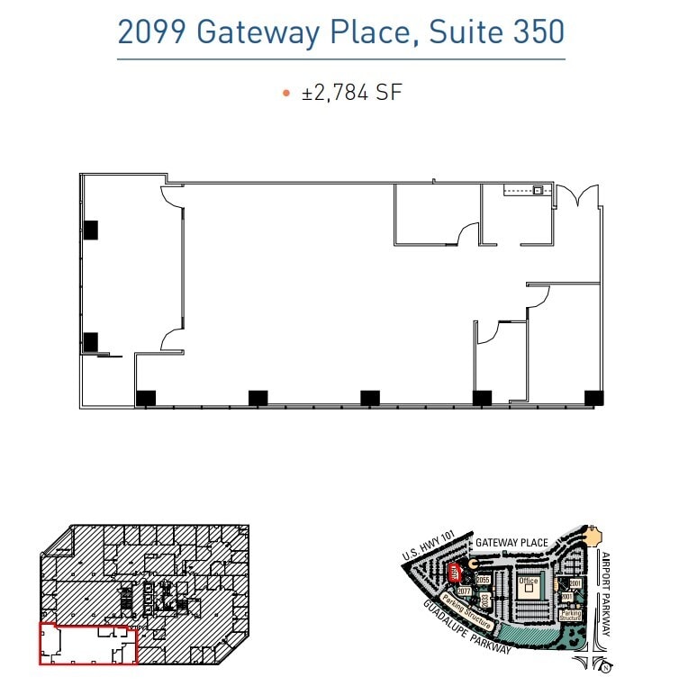 2033 Gateway Pl, San Jose, CA à louer Plan d’étage– Image 1 sur 1