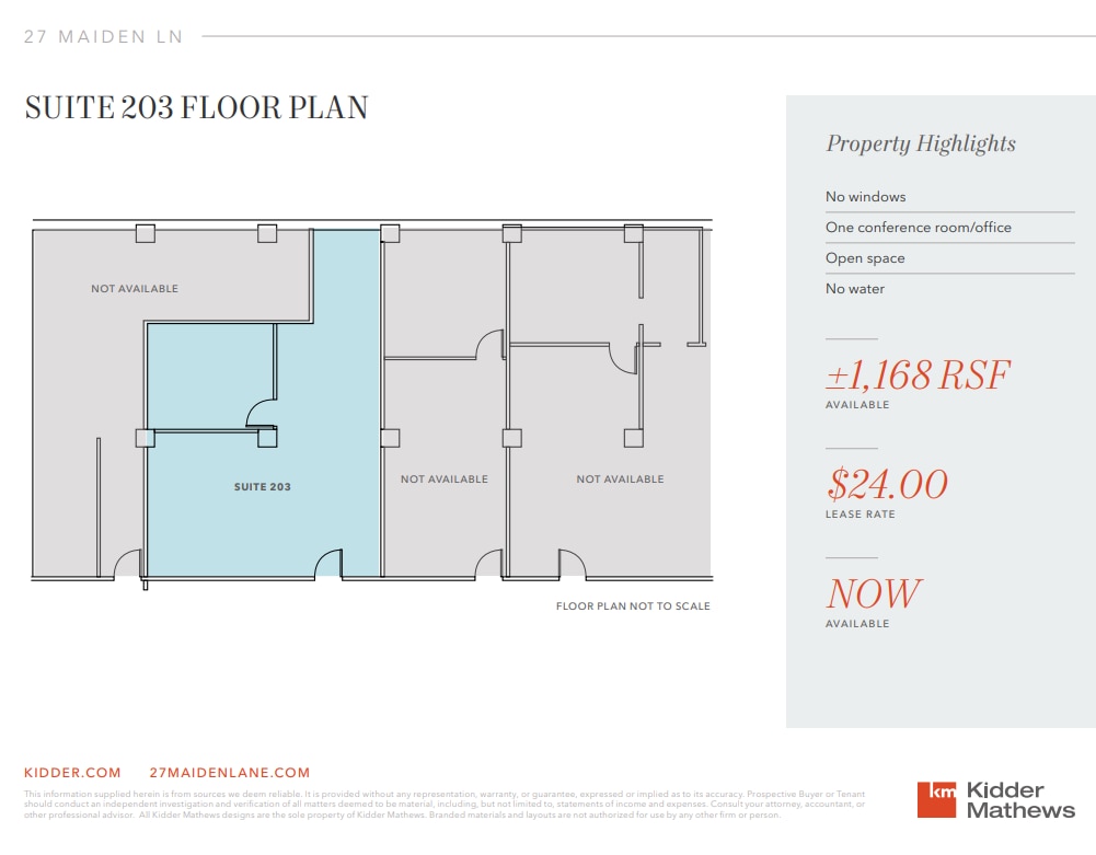27 Maiden Ln, San Francisco, CA à louer Plan d’étage– Image 1 sur 3