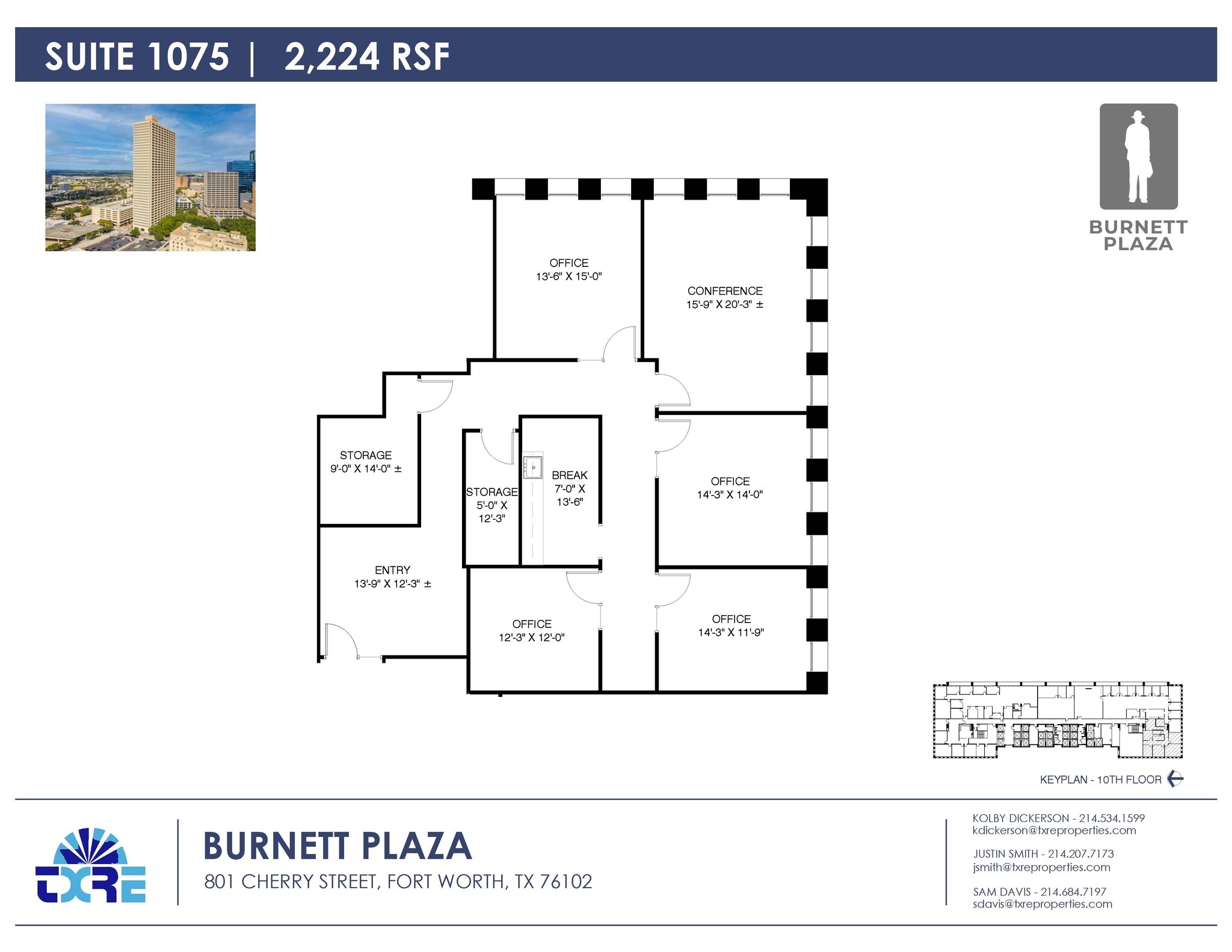 801 Cherry St, Fort Worth, TX à louer Plan d’étage– Image 1 sur 1