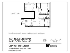 1371 Neilson Rd, Toronto, ON à louer Plan d’étage– Image 1 sur 1