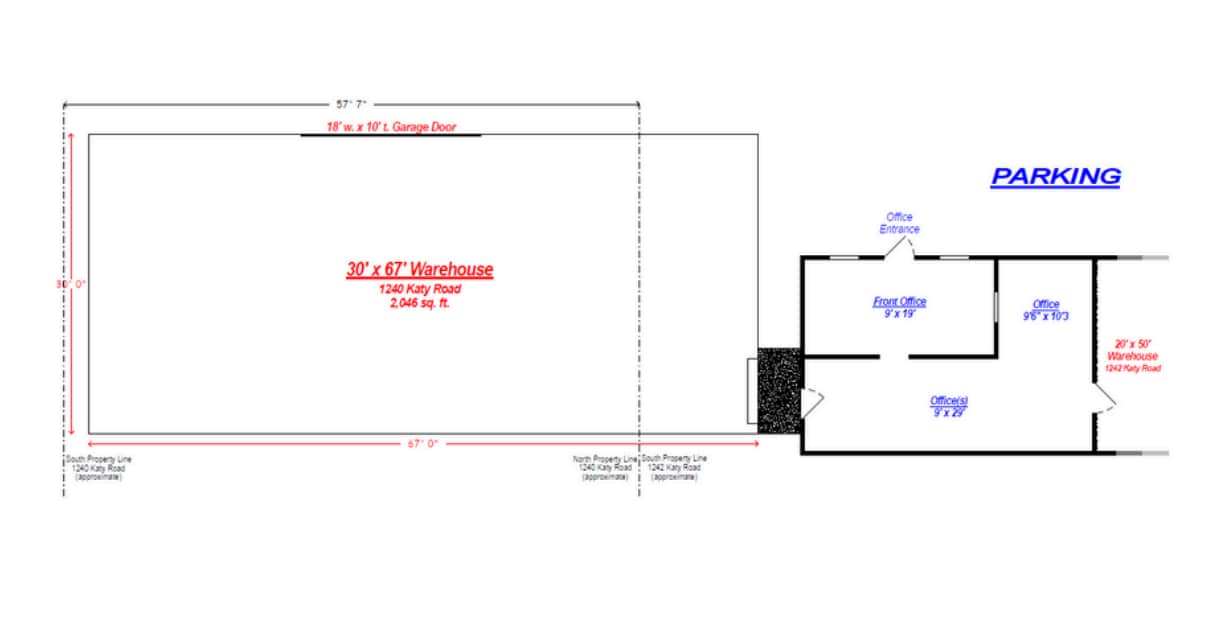 1240-1242 Katy Rd, Fort Worth, TX à louer Plan d’étage– Image 1 sur 1