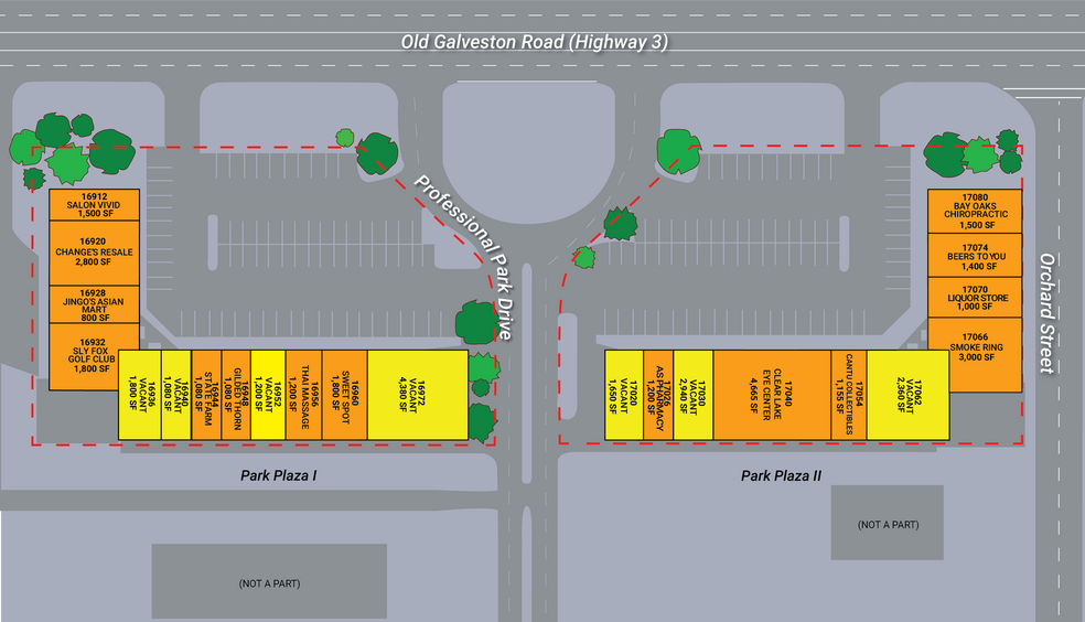 16912-16972 Old Galveston Rd, Webster, TX à louer - Plan de site – Image 2 sur 15