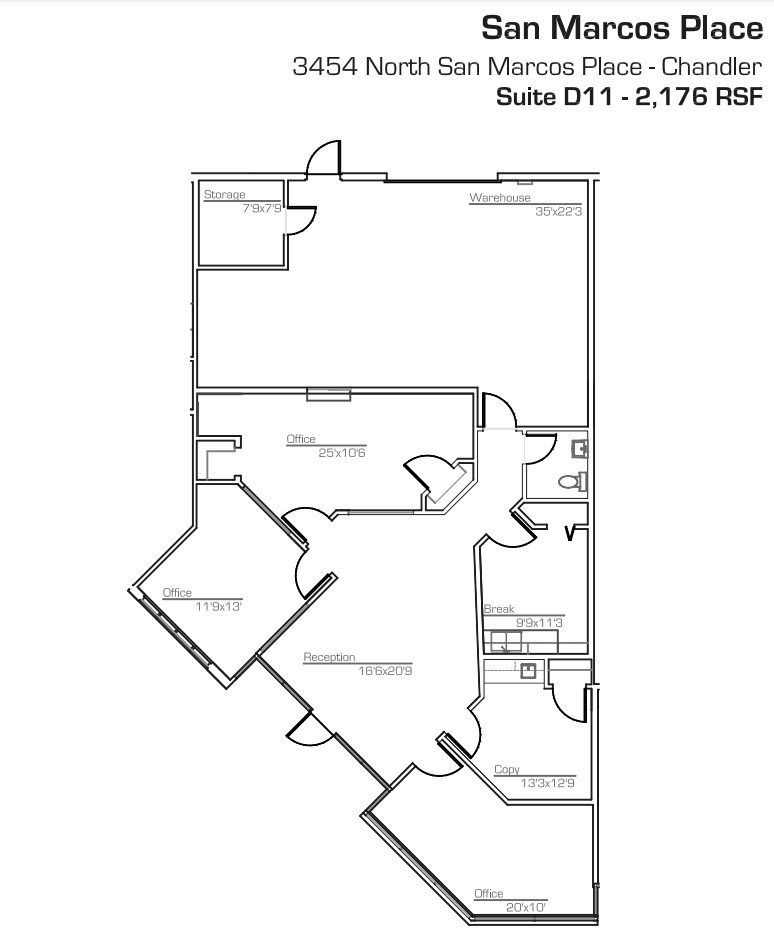 3454 N San Marcos Pl, Chandler, AZ à louer Plan d’étage– Image 1 sur 1