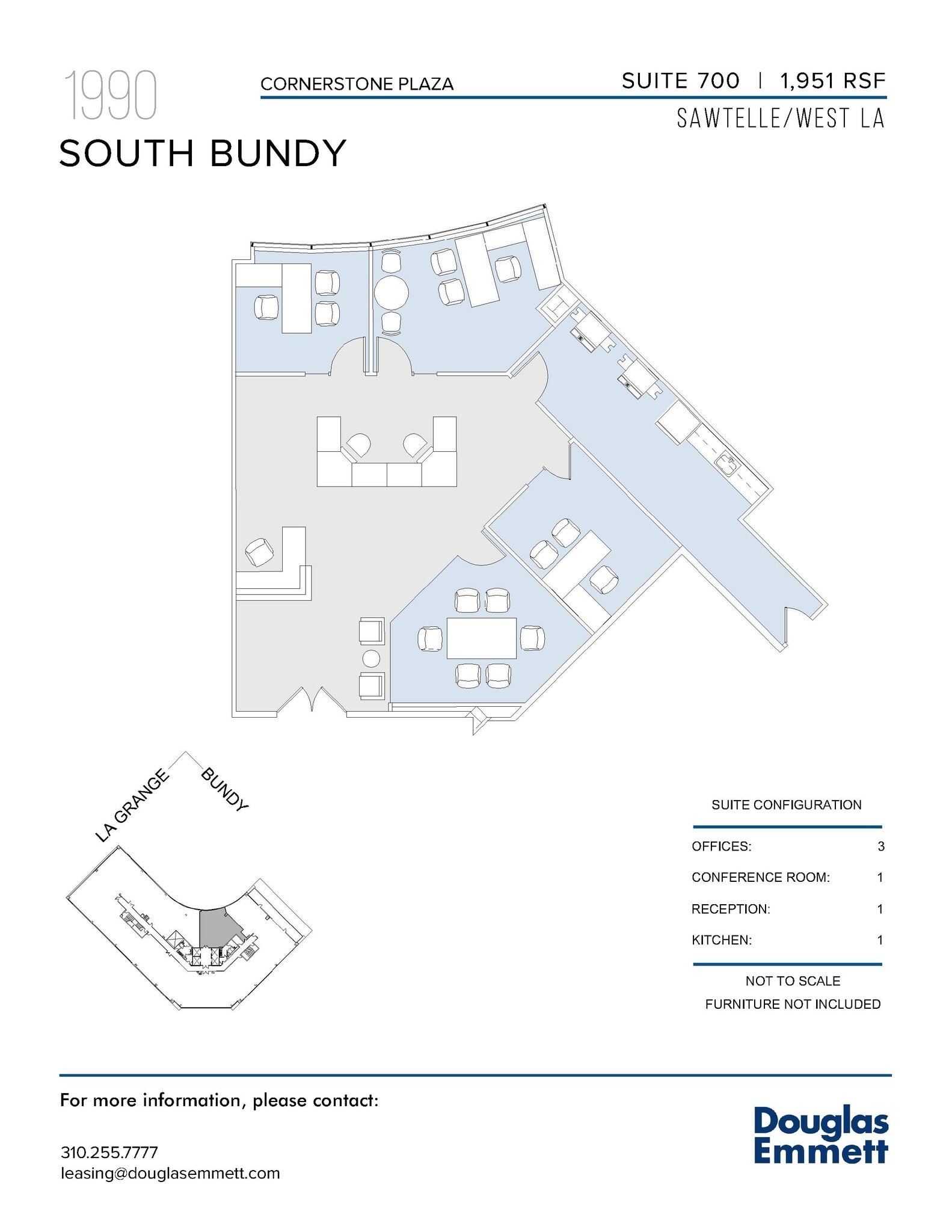 1990 S Bundy Dr, Los Angeles, CA à louer Plan d’étage– Image 1 sur 11